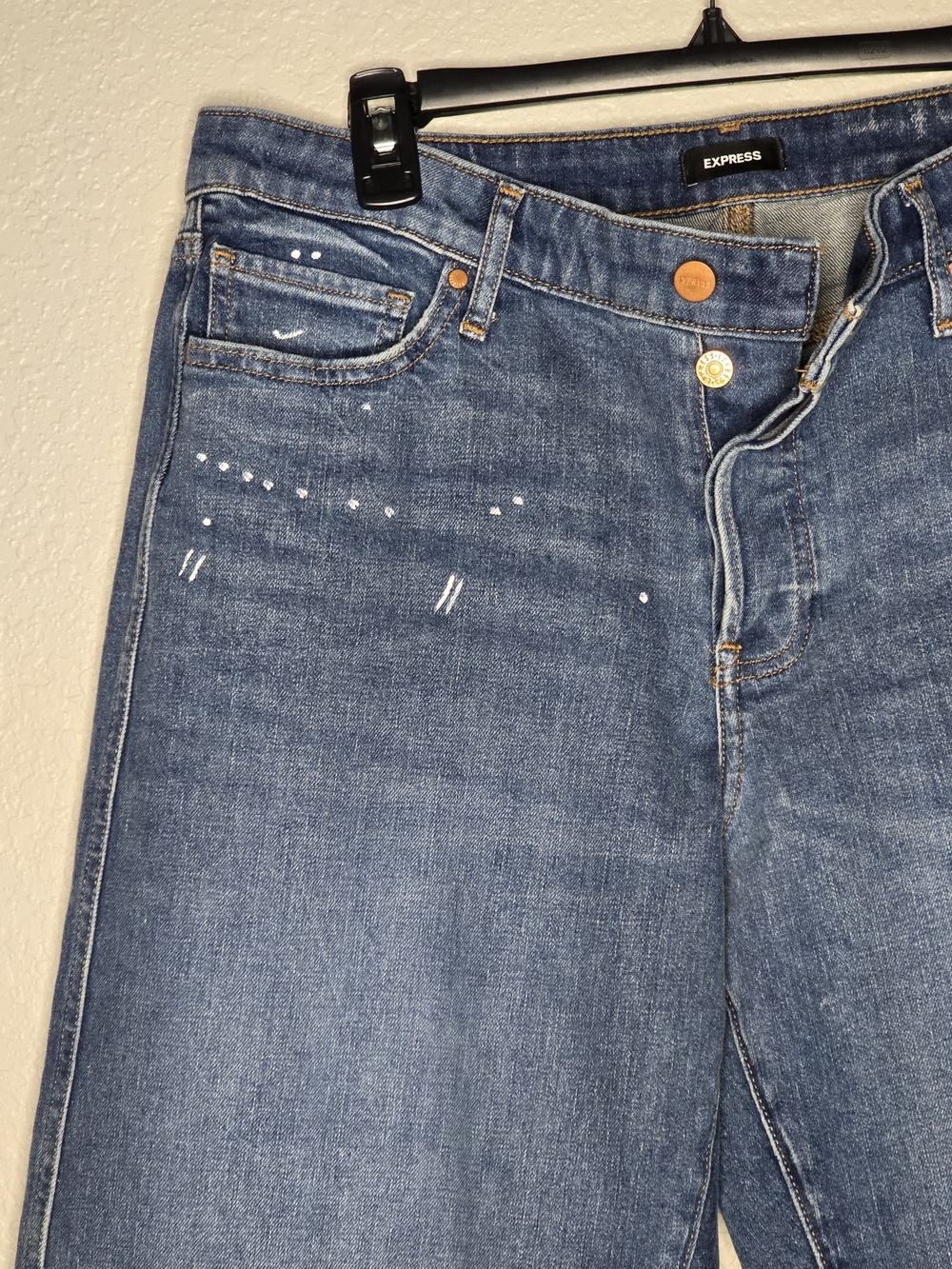 Express Relaxed Straight Low Rise Jeans Medium Blue 12R - Picture 3 of 4